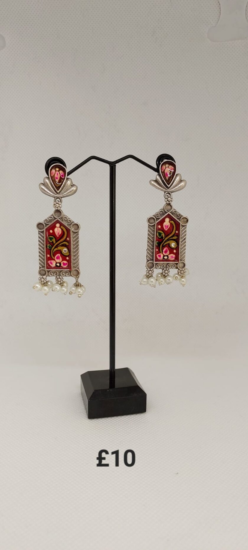 Silver replica earrings