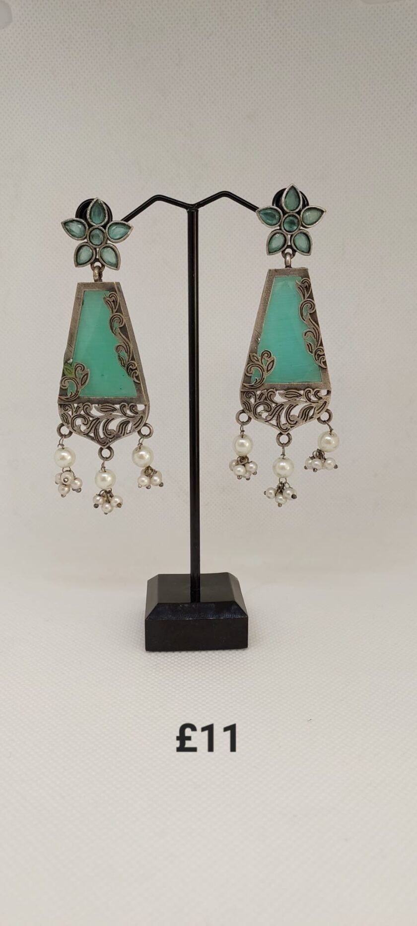 Silver replica earrings